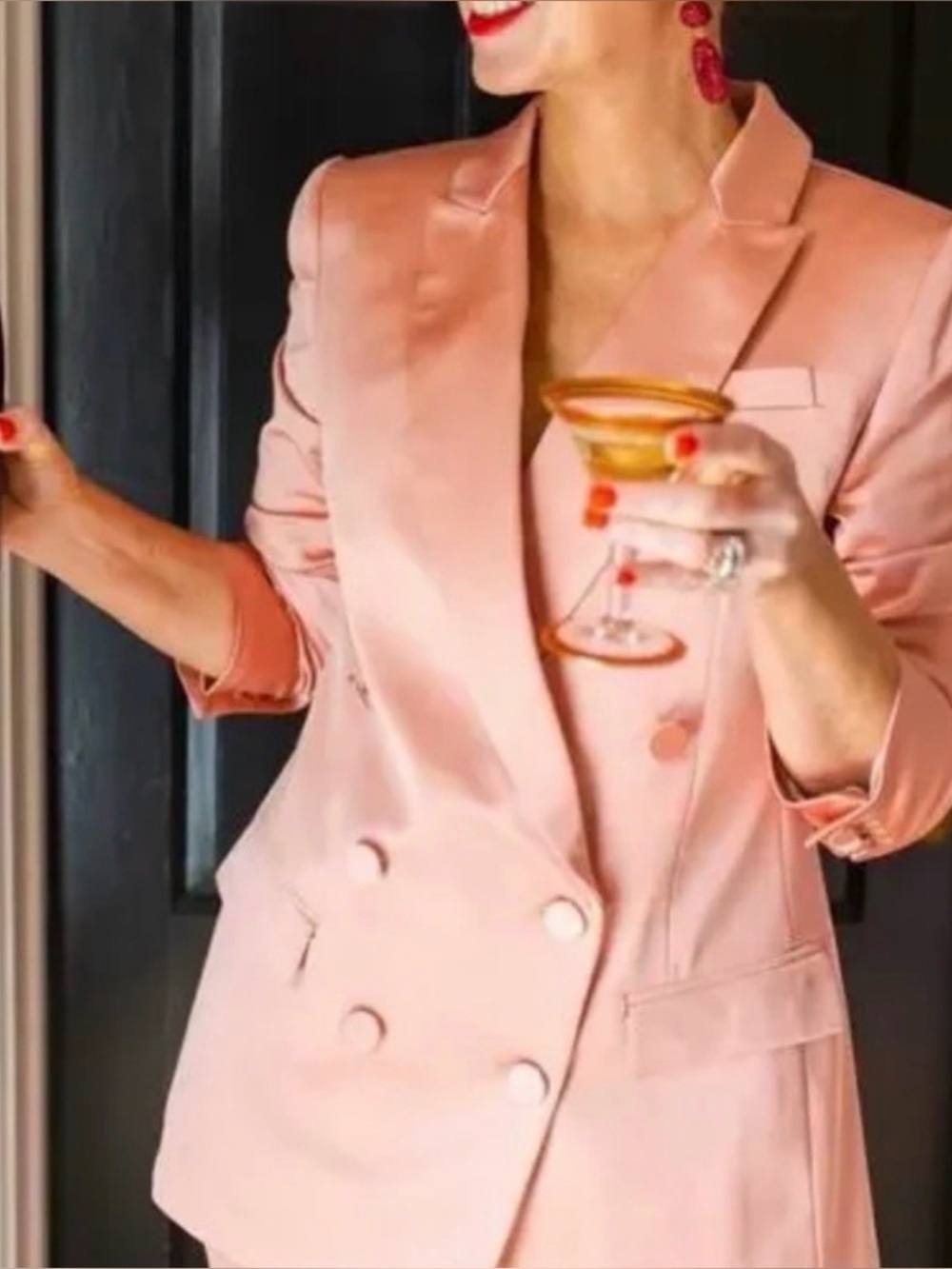 J.Crew Satin Double-Breasted Lady Blazer in Faded Guava Color Size 4